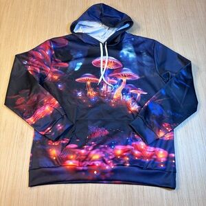 Vibrant Mushroom Print Hoodie